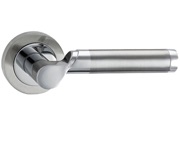 Fortessa Olympia Dual Polished Chrome & Satin Nickel Door Handles - FCOOLY-SN/CP (sold in pairs)